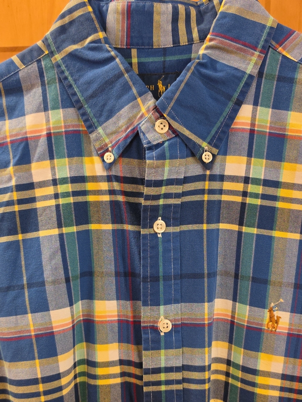 Polo by Ralph Lauren Blue, Yellow & Green Plaid Button-Down Shirt